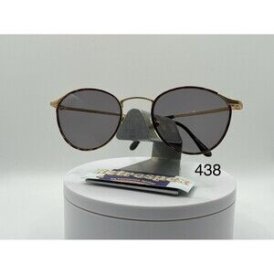 Vintage Eyeglasses NOS Y2K Round Grey Lens Tort/Gold Frame Airports 109 90s-00s